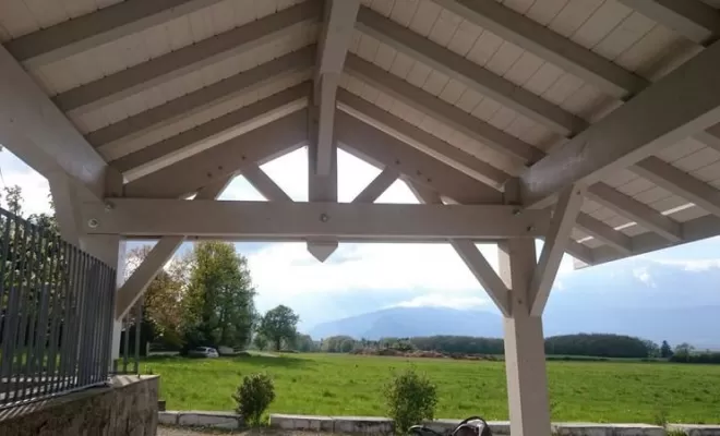 Installation de charpente traditionnelle, Saint-Julien-en-Genevois, Echo Bois