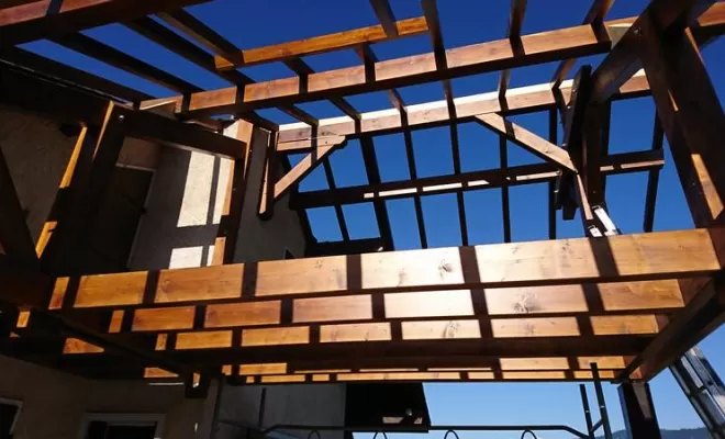 Installation de charpente traditionnelle, Saint-Julien-en-Genevois, Echo Bois