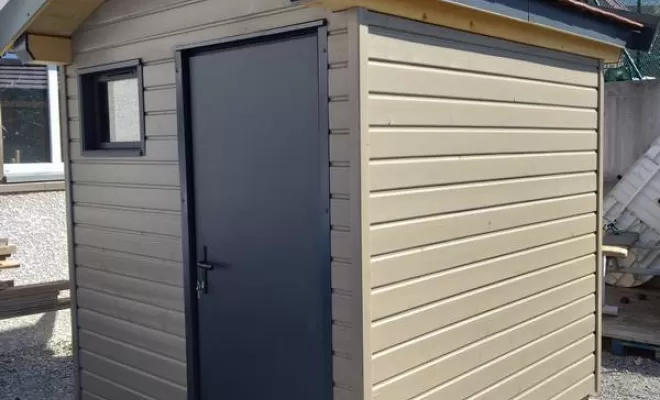  Installation de charpente pour abris de jardin, Saint-Julien-en-Genevois, Echo Bois