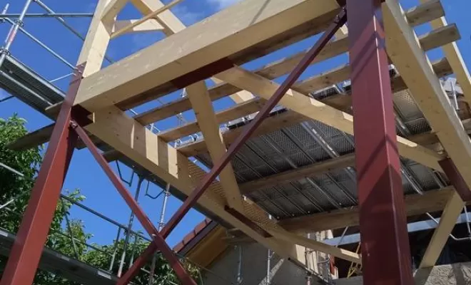Installation de charpente traditionnelle, Saint-Julien-en-Genevois, Echo Bois