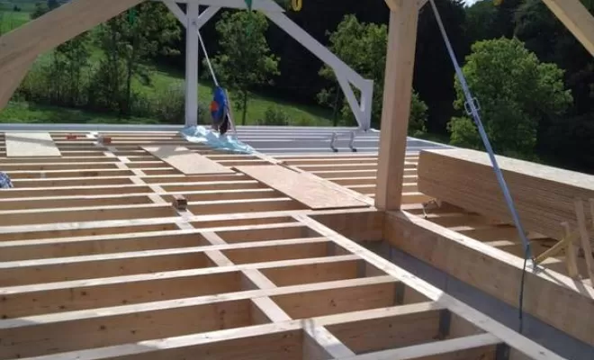 Installation de charpente traditionnelle, Saint-Julien-en-Genevois, Echo Bois