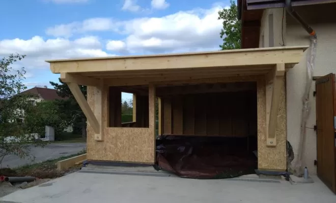  Installation de charpente pour abris de jardin, Saint-Julien-en-Genevois, Echo Bois