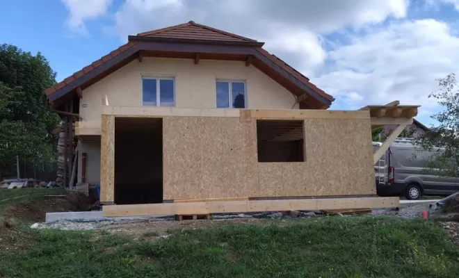  Installation de charpente pour abris de jardin, Saint-Julien-en-Genevois, Echo Bois