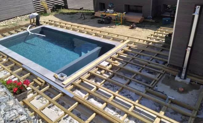 Aménagement de terrasses pour piscines, Saint-Julien-en-Genevois, Echo Bois